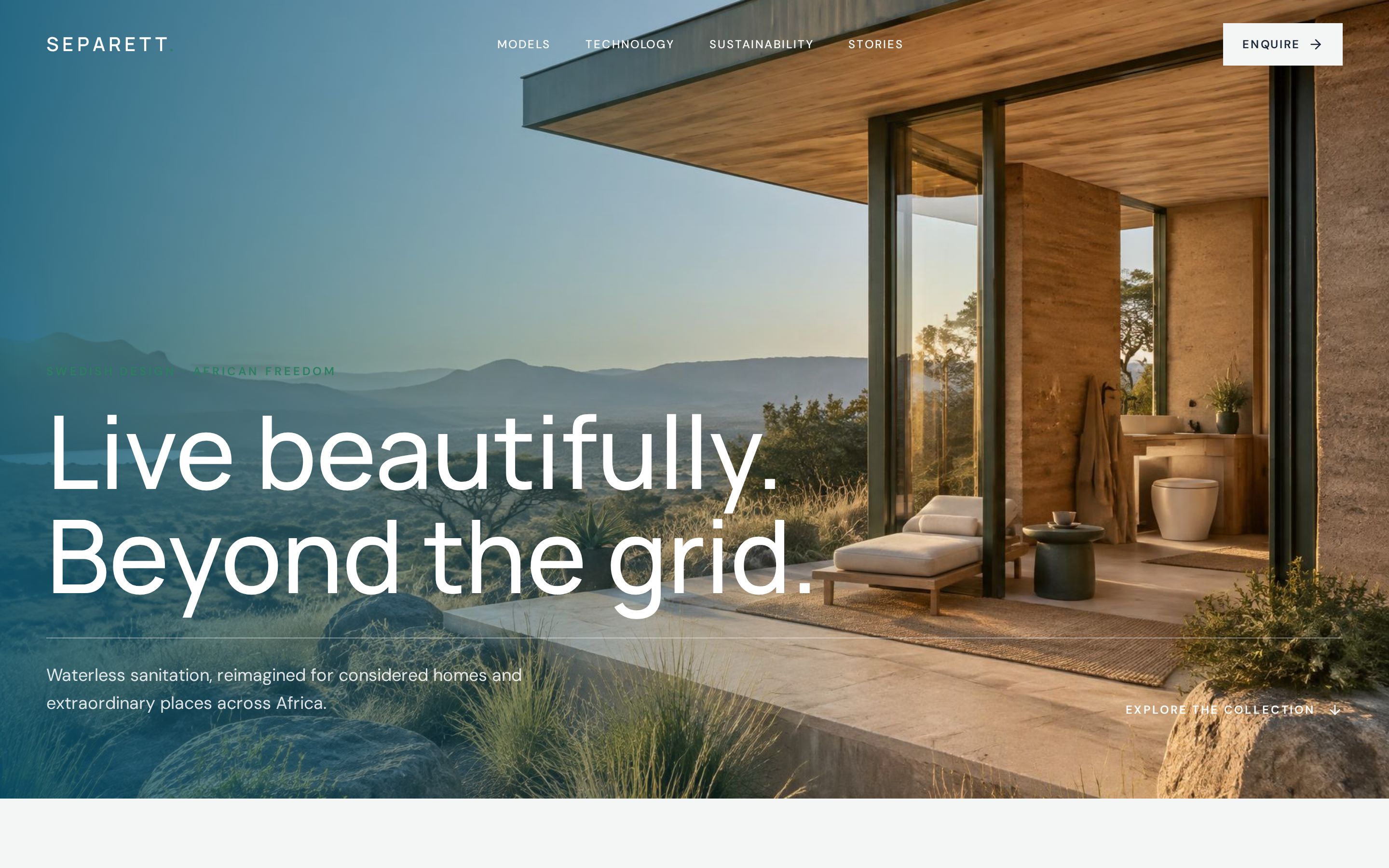 Separett interactive concept showcase homepage